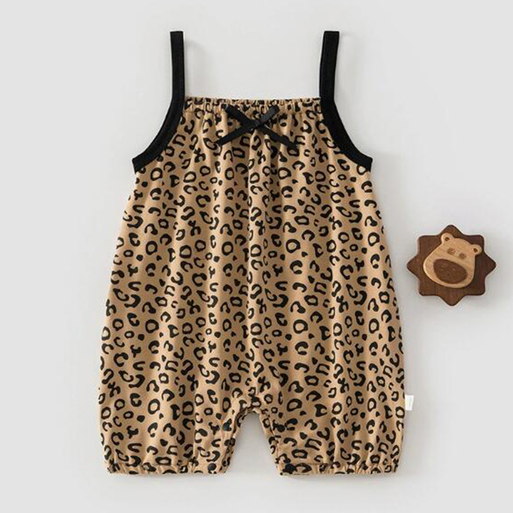 Baby Clothing Online - رومبير للبنات الرضع بدون أكمام بنقشة