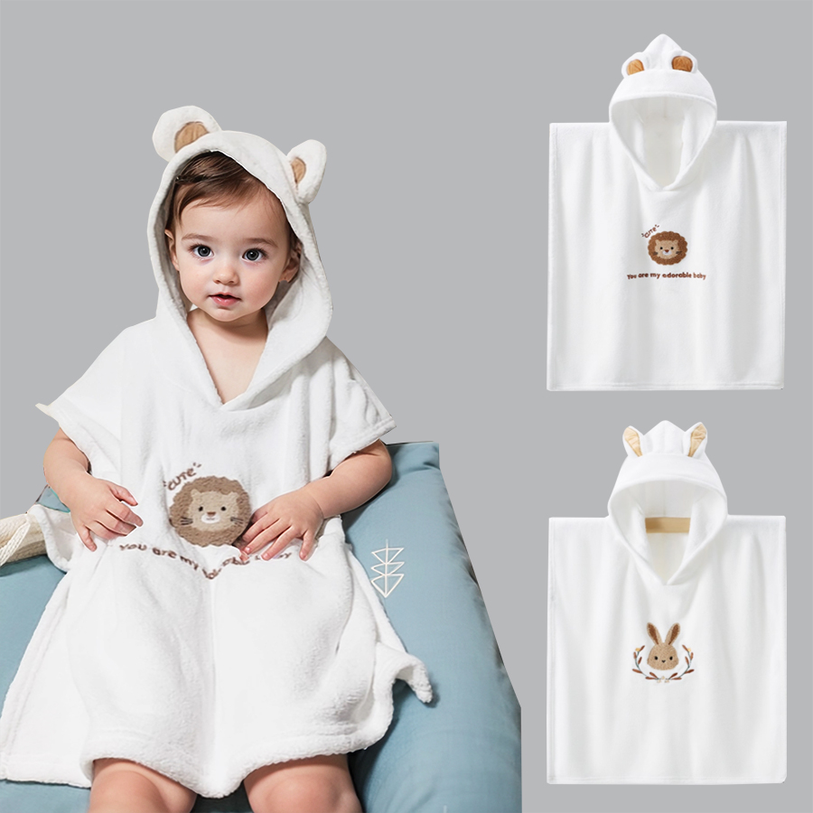 Hooded Bath Towel - روب استحمام للأطفال بغطاء للرأس، منشفة