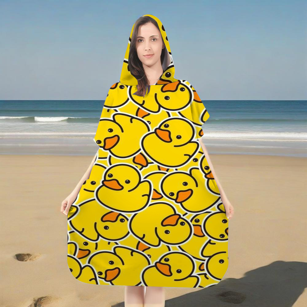 Hooded Bath Towel - منشفة شاطئ بغطاء للرأس بطبعة بطة