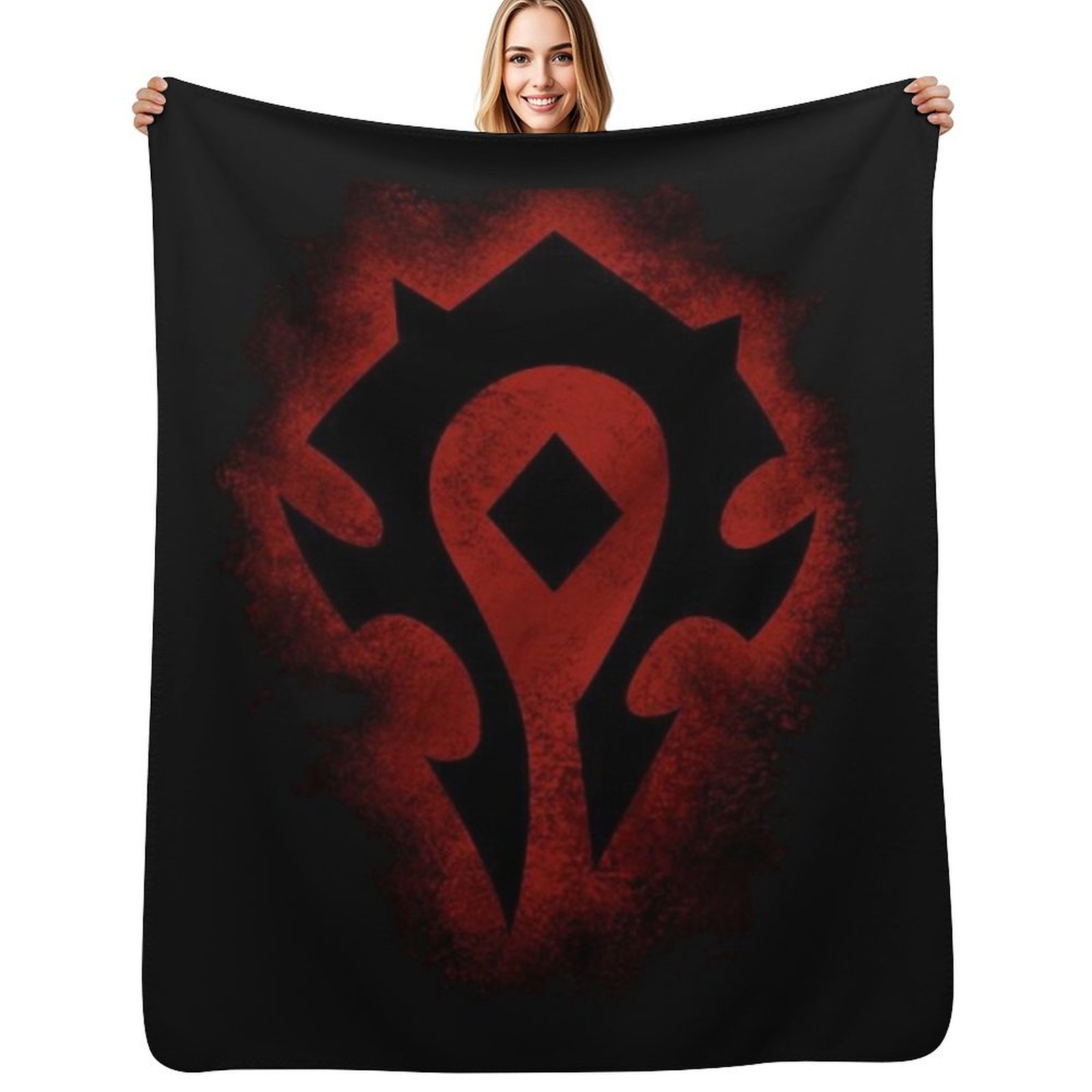 Fleece Sleep Bag - بطانية رمي بشعار Red Horde، ناعمة