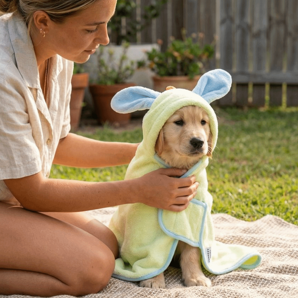 روب استحمام للكلاب فائق الامتص - مراجعة Hooded Bath Towel وسعره