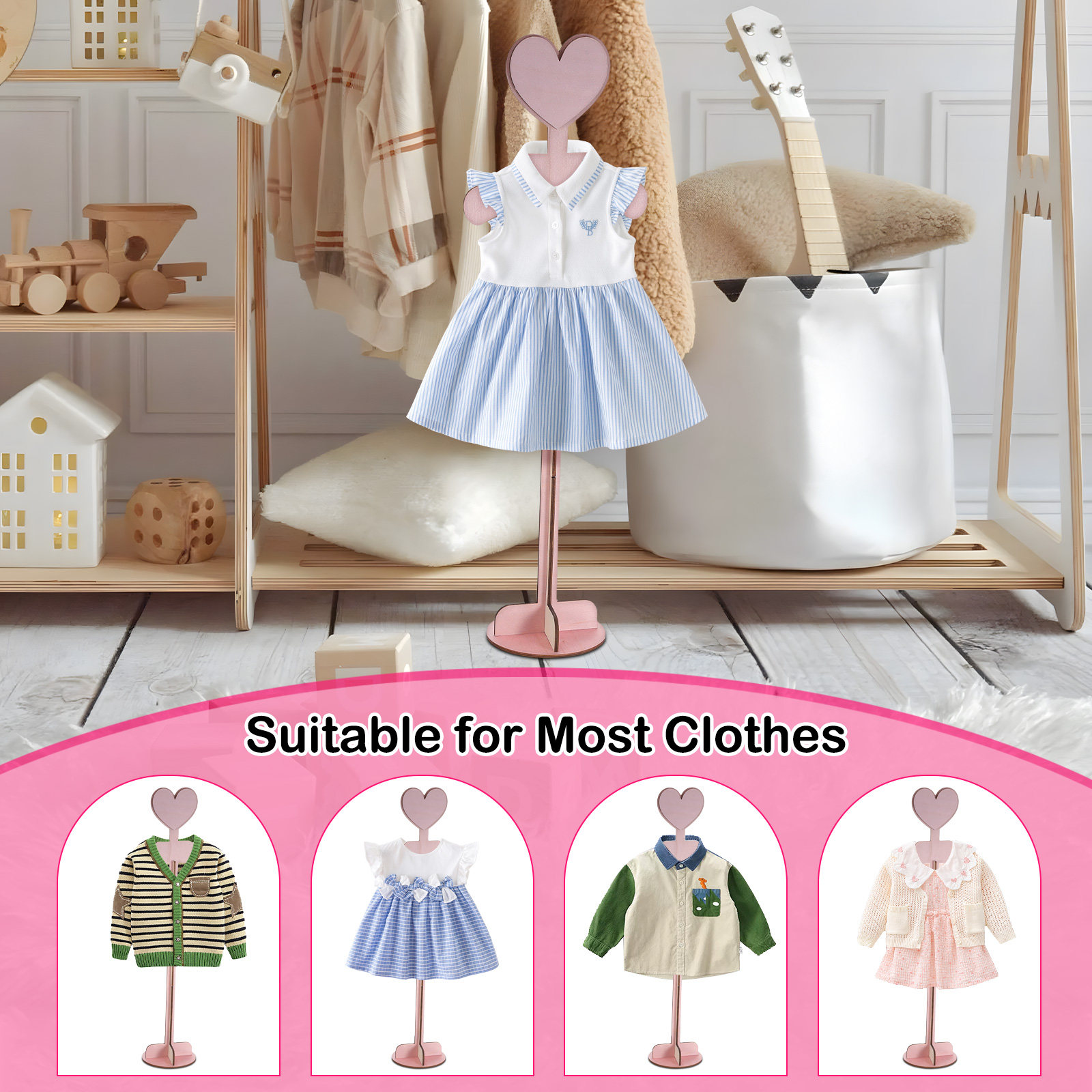 حامل خشبي لعرض ملابس الأطفال ل - مراجعة Baby Clothing Display Stand وسعره
